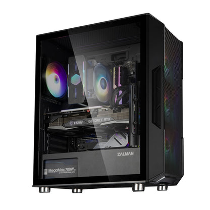 Компьютерный корпус с RGB-вентиляторами, 4 шт., Zalman I3 NEO Black