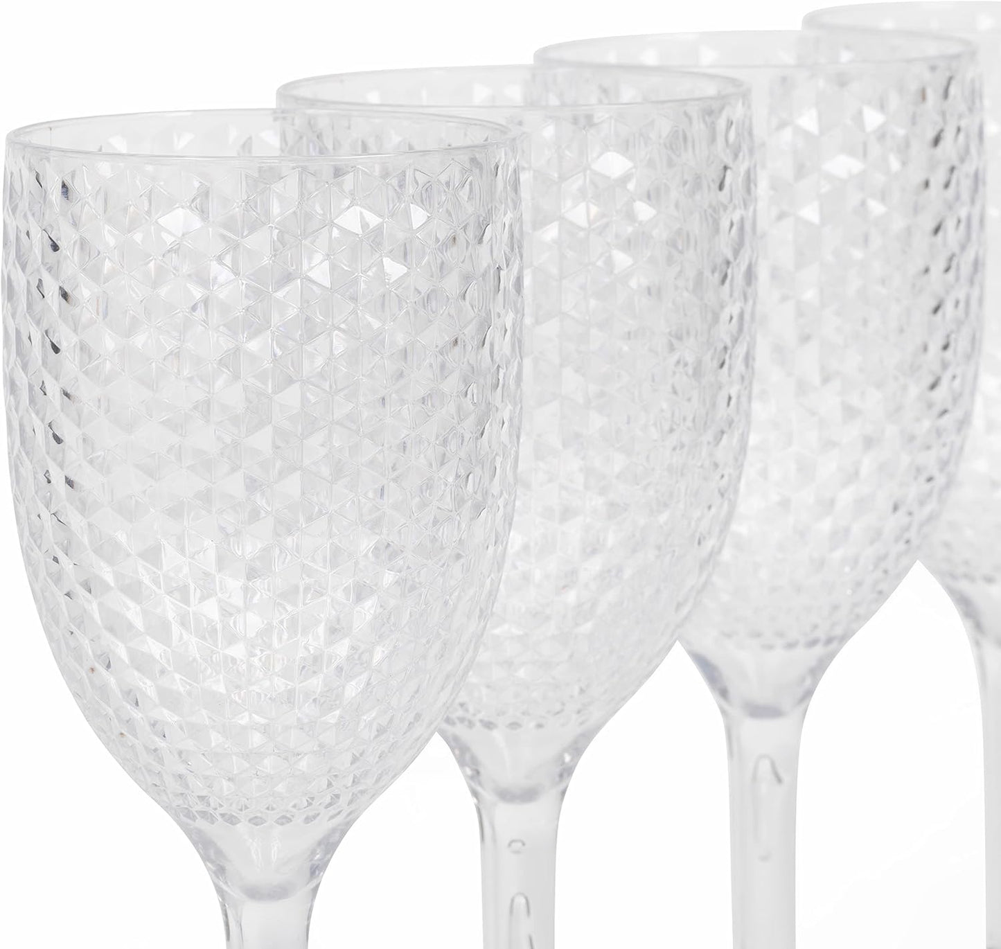 Set of 4 wine glasses, diamond design, Cambridge Fete