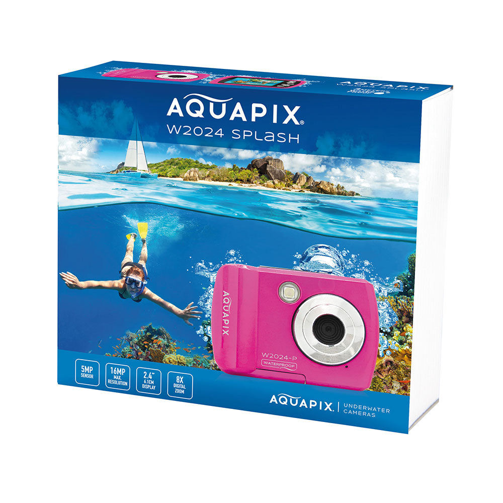 Digital underwater camera for water Aquapix W2024 Splash pink