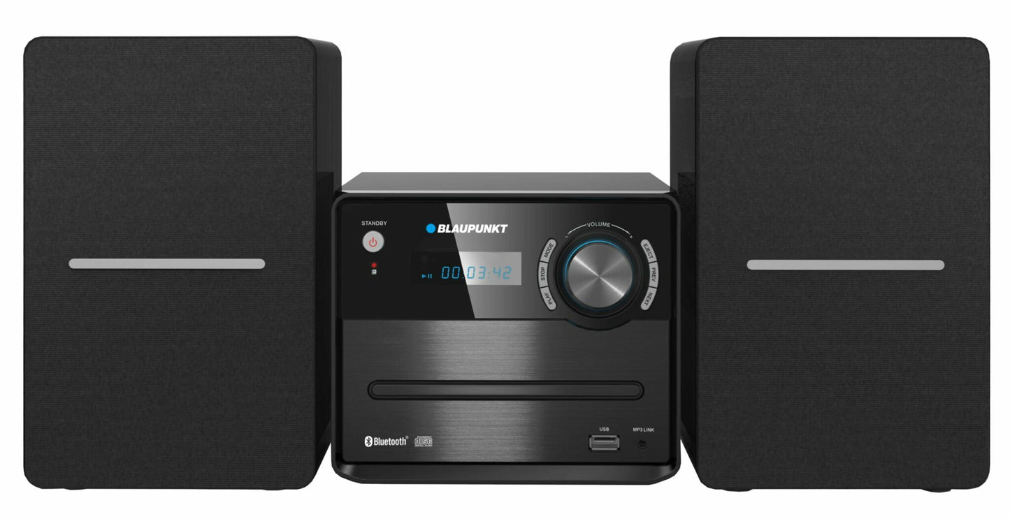 Аудиосистема Bluetooth Blaupunkt MS13BT — воспроизведение CD/MP3, FM-радио с 40 станциями, порт USB, выходная мощность 45 Вт