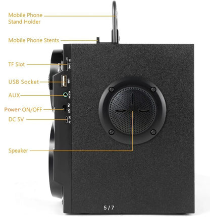 Portable tumba. 2.1 WIRELESS SPEAKER. S37. Bluetooth. Radio. USB.