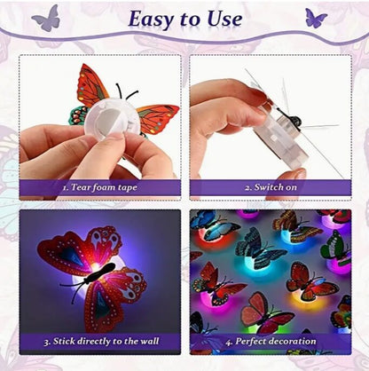 Night light decor: Colorful butterflies 6 pcs., fast delivery