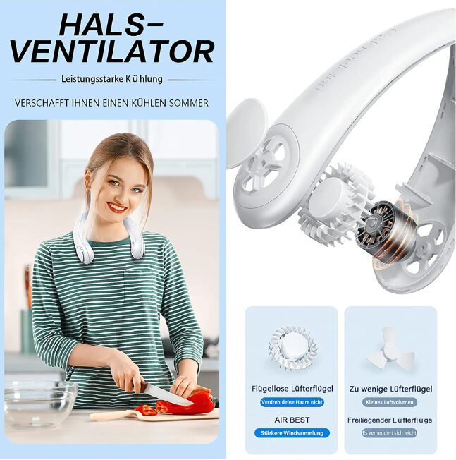 Inovatīvais Kakla Ventilators 2023: 360° Neck fan F70