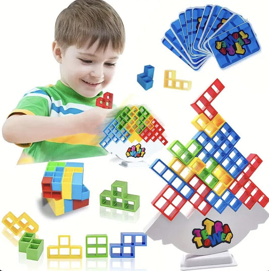 Tetra Tower Balance Stacking Blocks Game - Creative Board Game for Kids and Family