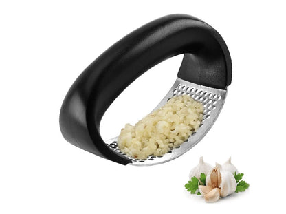 Multifunctional Stainless Steel Garlic Press. Ķiploku spiede, melna