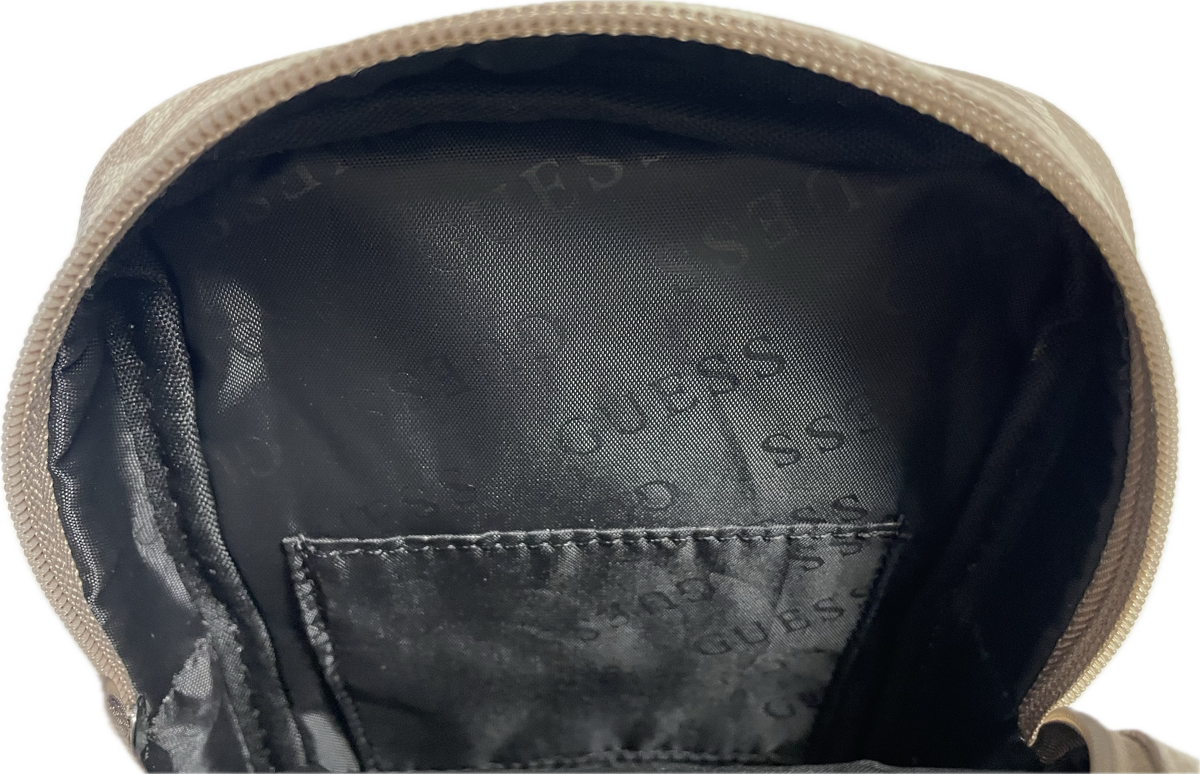 Chest bag leather, taupe colors - GUESS