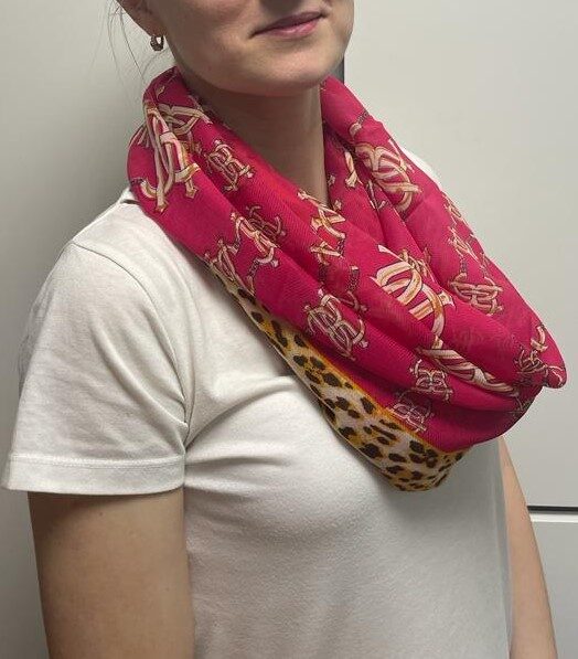 circular scarf, scarf, with a pattern.