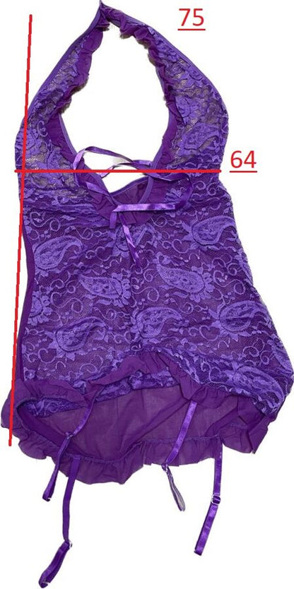 Underwear, sexy peignoir - nightwear set. Matching thong panties included. 