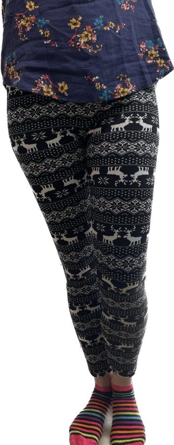 Leggings with lining. Winter, with pattern.