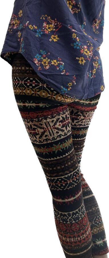 Stylish leggings with lining. Winter, with pattern.