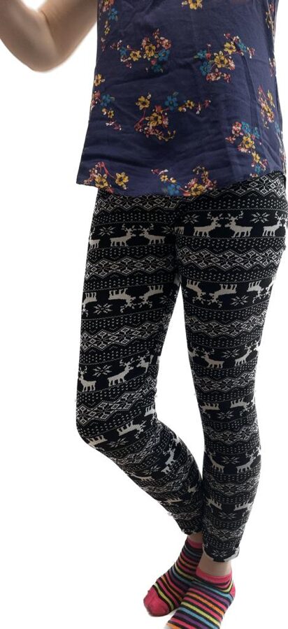 Leggings with lining. Winter, with pattern.