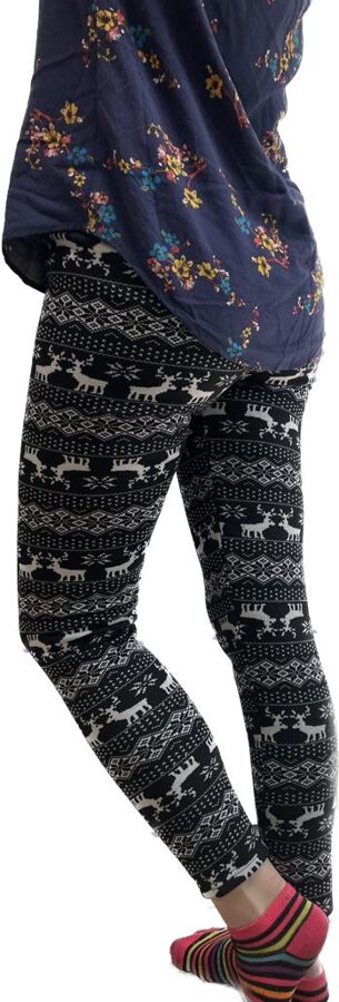 Leggings with lining. Winter, with pattern.