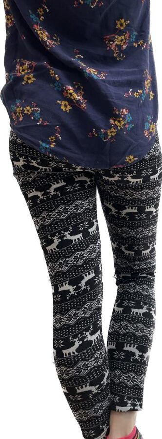 Leggings with lining. Winter, with pattern.