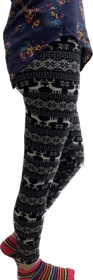 Leggings with lining. Winter, with pattern.