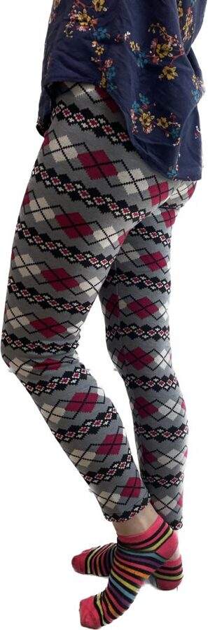 Warm winter leggings with lining. With an article.