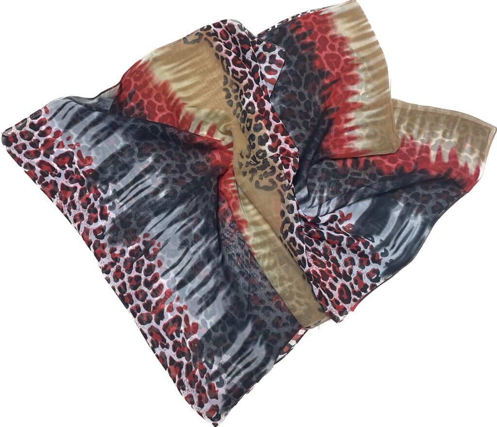 scarf, scarf with leopard print
