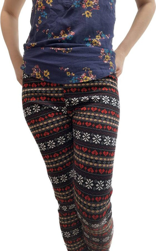 Warm leggings with lining. Winter, with pattern.