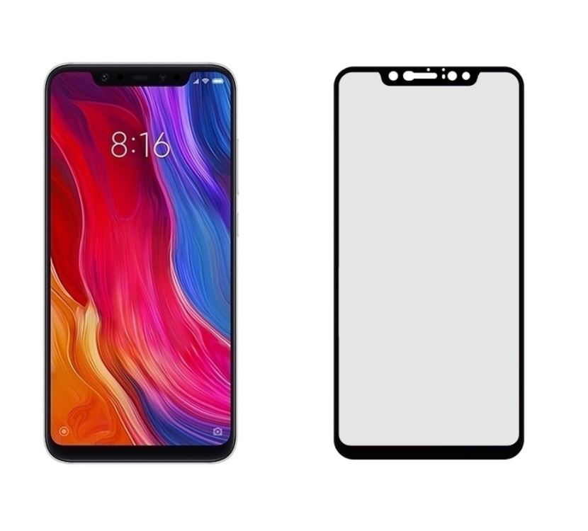 Rūdītais stikls 2.5D Full Glue Xiaomi Mi 8 PRO melns Tellur