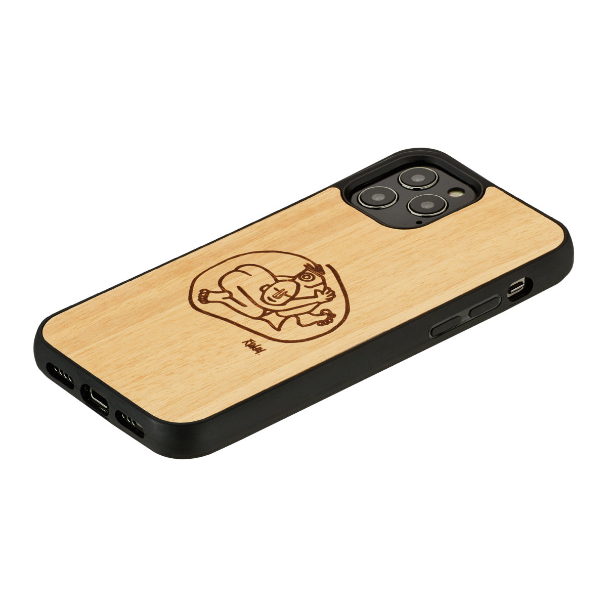 Деревянный чехол с изображением рыбы для iPhone 12/12 Pro - MAN&amp;WOOD