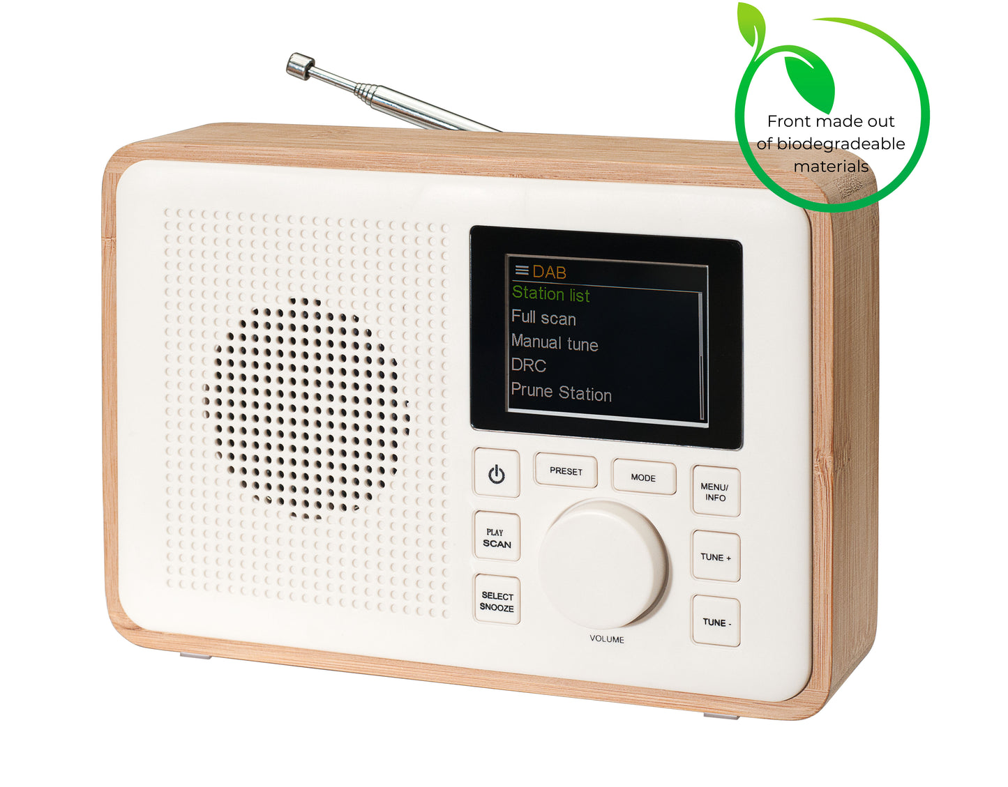 Digitālais radio ar Bluetooth un bioplastiku - Denver DAB-60LW