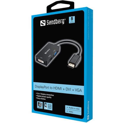 Sandberg 509-11 Adapter DP>HDMI+DVI+VGA