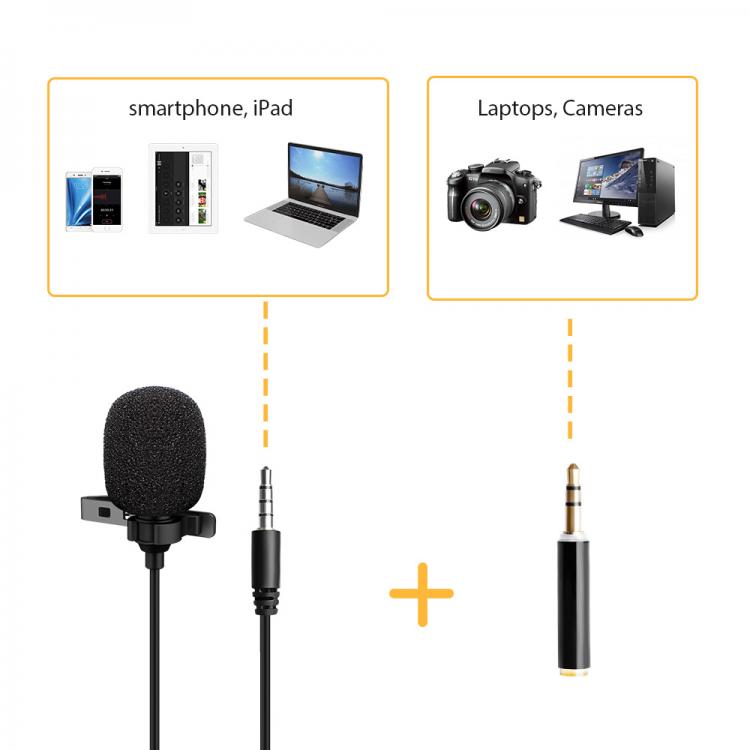 Mazs Datora Mikrofons ar TRRS Adapteri - Sbox PM-402