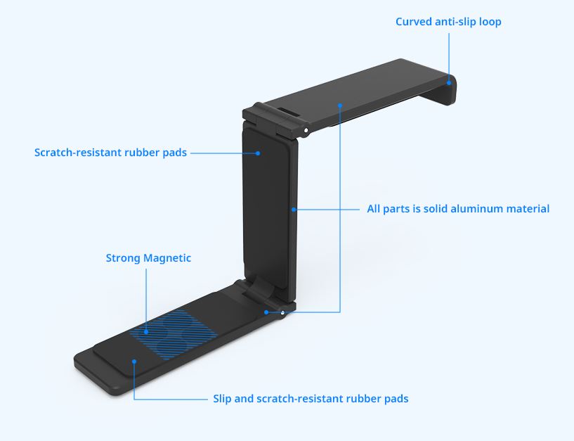 Headphone holder with magnet, durable aluminum Zalman ZM-FH10 BK 