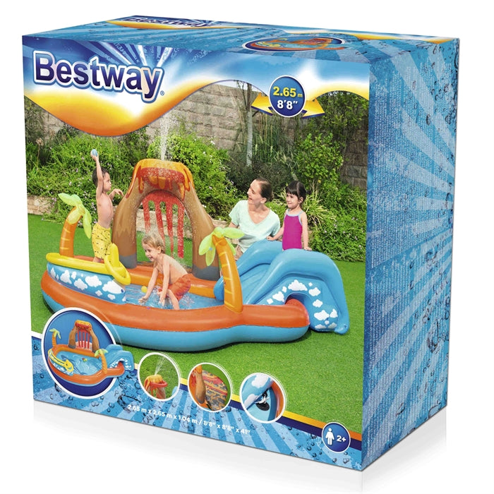 Inflatable Play Center with Slide Bestway 53069 Lava Lagoon