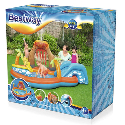 Надувной игровой центр с горкой Bestway 53069 Lava Lagoon