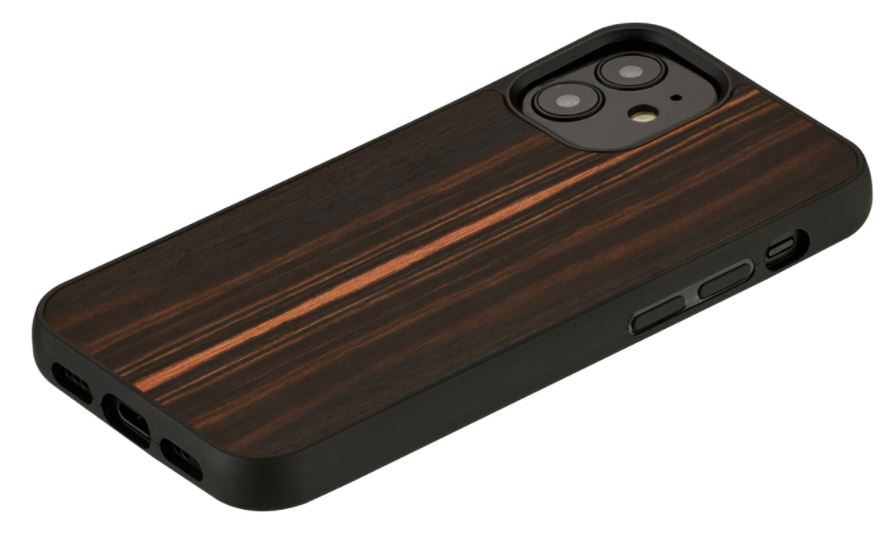 Wooden protective cover for iPhone 12 mini, MAN&amp;WOOD, black