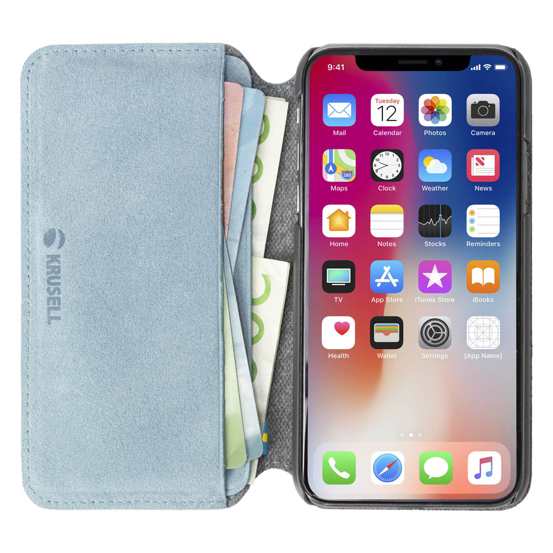 Krusell Broby 4 Card SlimWallet Apple iPhone XS Max голубой 