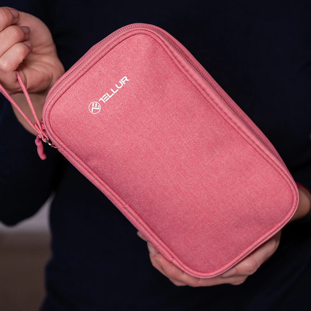 Universal travel cable organizer pink Tellur