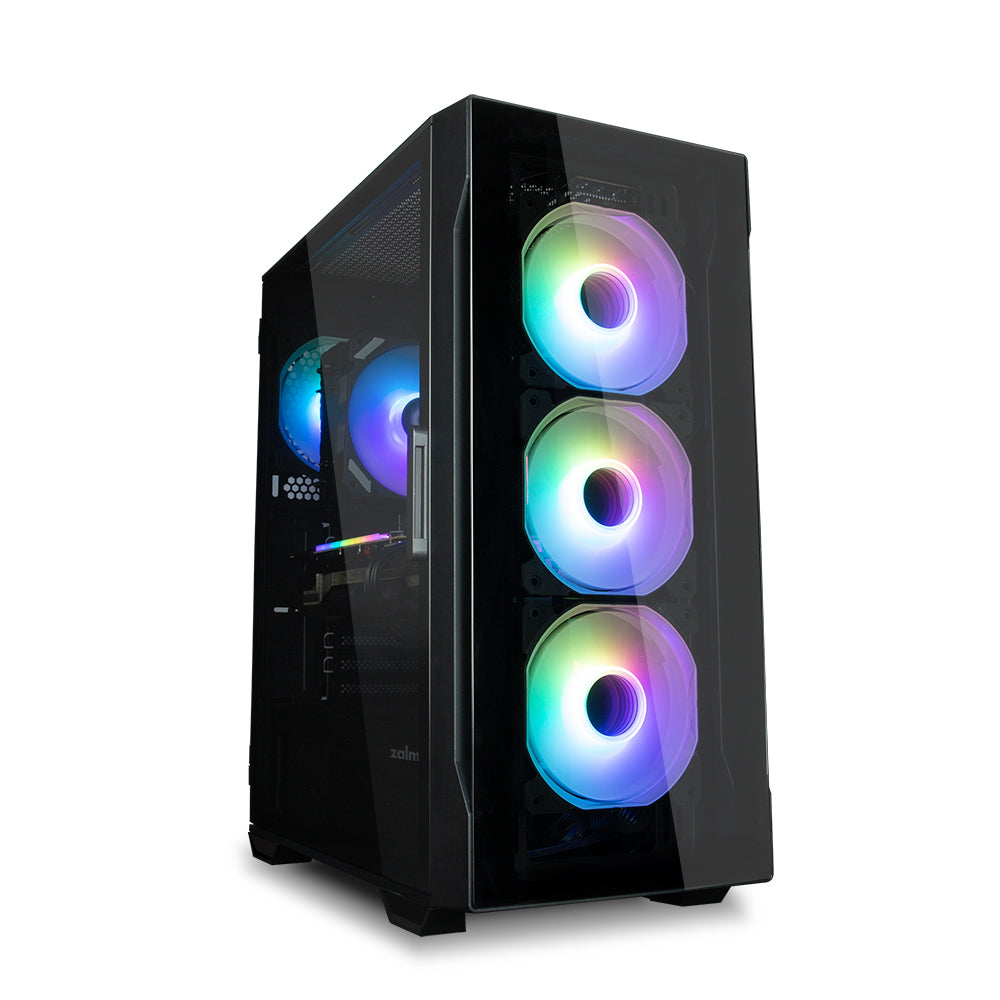 Компьютерный корпус с вентиляторами RGB, Zalman I3 NEO TG Black