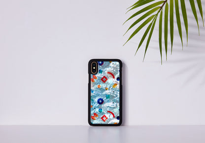 Smartphone case iPhone XS/S, black mother of pearl, iKins