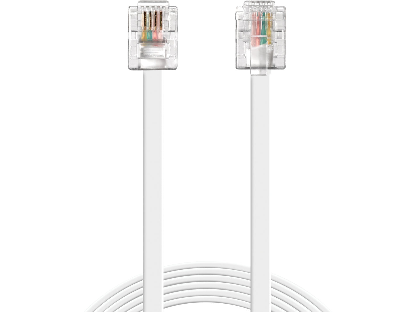 Telefona Kabelis Baltā Krāsā 1.8m RJ11-RJ11 Sandberg 500-60