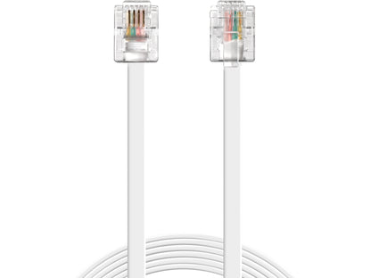 Telefona Kabelis Baltā Krāsā 1.8m RJ11-RJ11 Sandberg 500-60