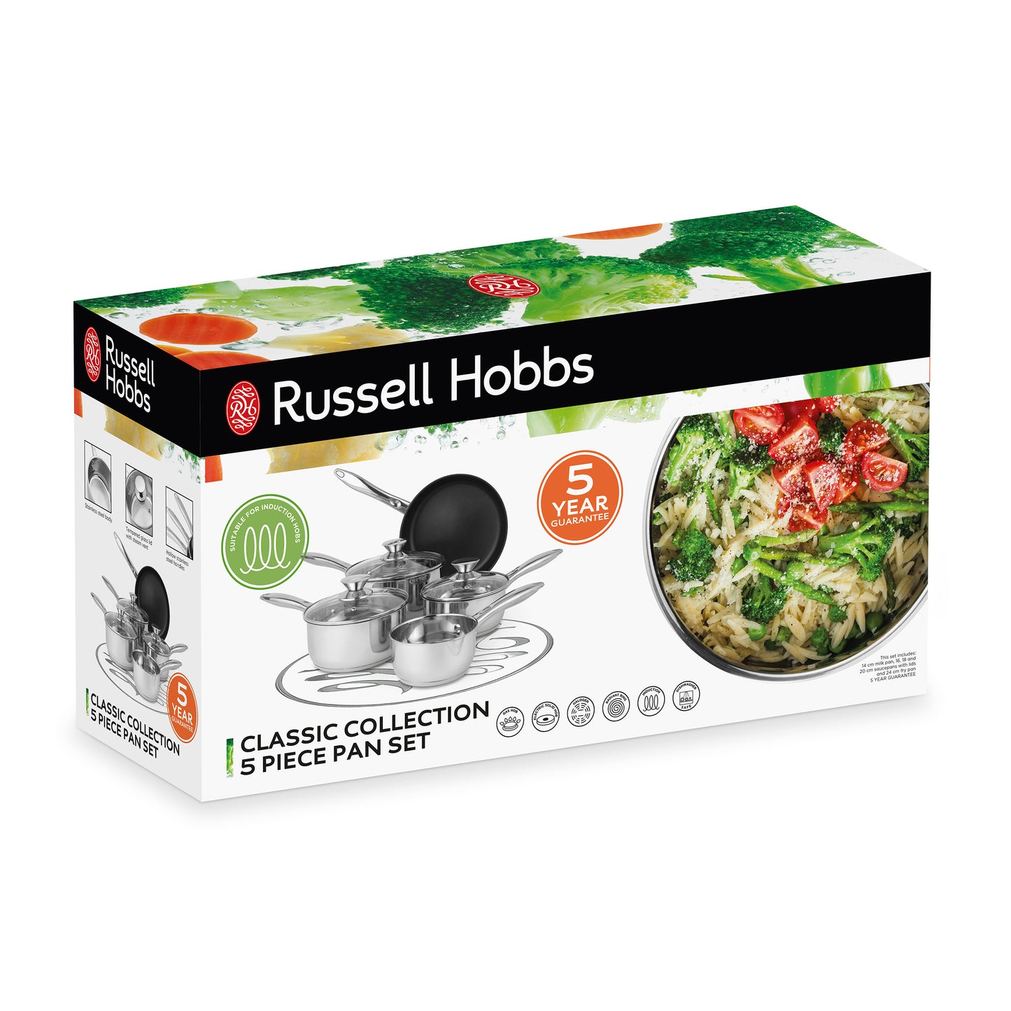 Katlu un pannu komplekts 5 gab. Russell Hobbs BW06572EU72 Classic