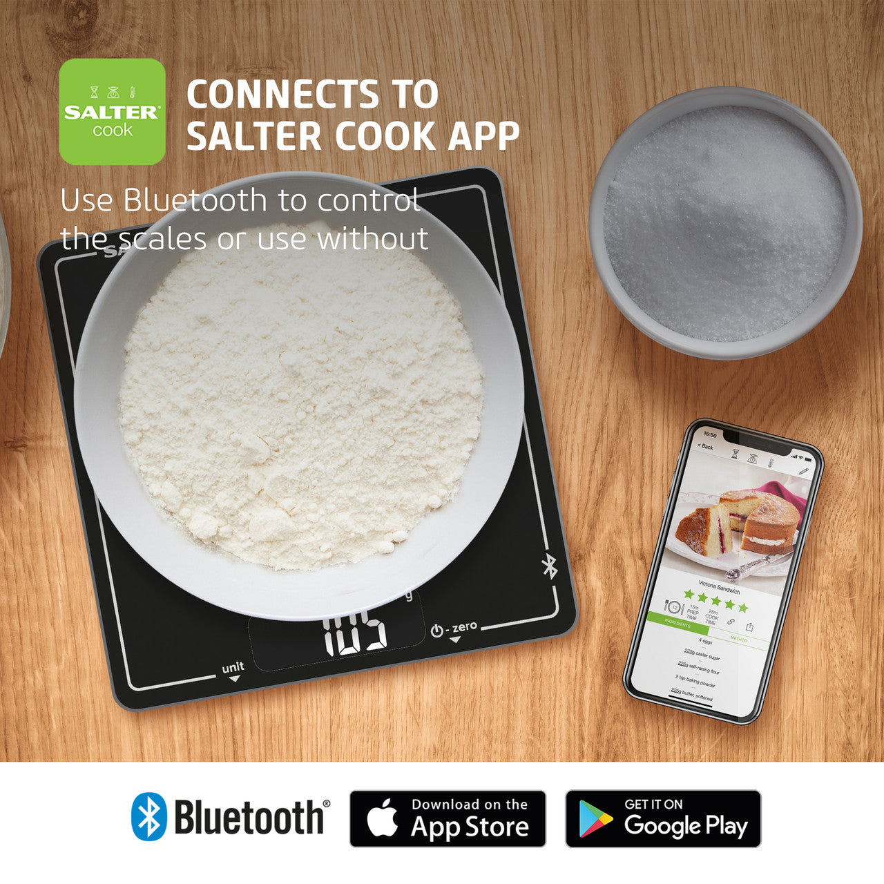 Digital Kitchen Scale with Bluetooth Connection, 10kg, Salter