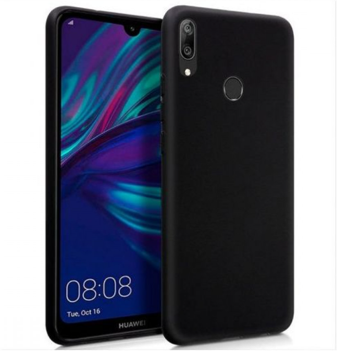 Silikona vāciņš, melns, Huawei Y7 2019, Evelatus