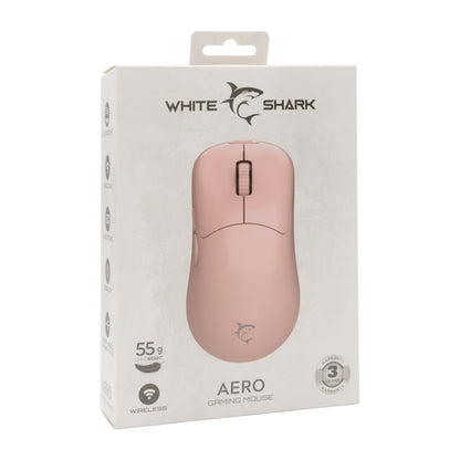 Optical gaming mouse with 6 buttons - White Shark Aero Pink