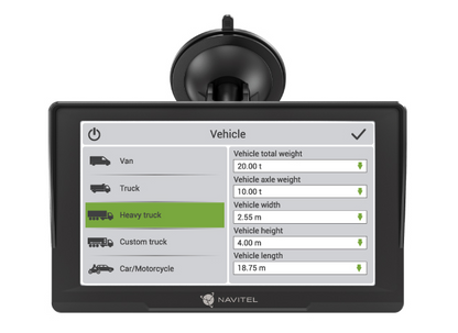 Navigācijas ierīce Navitel E777 Truck ar 47 iepriekš instalētām kartēm