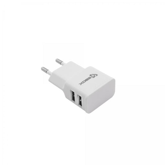 Home charger with dual USB 2.0, Sbox HC-23, 2.1A/1A, white