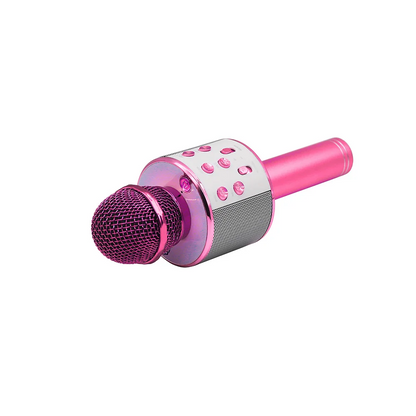 Беспроводной Bluetooth-микрофон для караоке Manta MIC11-PK Pink — динамик, встроенный аккумулятор, функция эха, розовый
