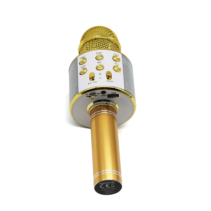 Bezvadu Bluetooth Karaoke Mikrofons ar Skaļruni, 5W Jauda, Manta MIC10-G Gold