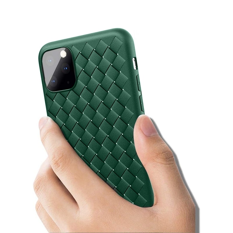 Protective cover for iPhone 11 Pro Max, green, Devia Woven Pattern