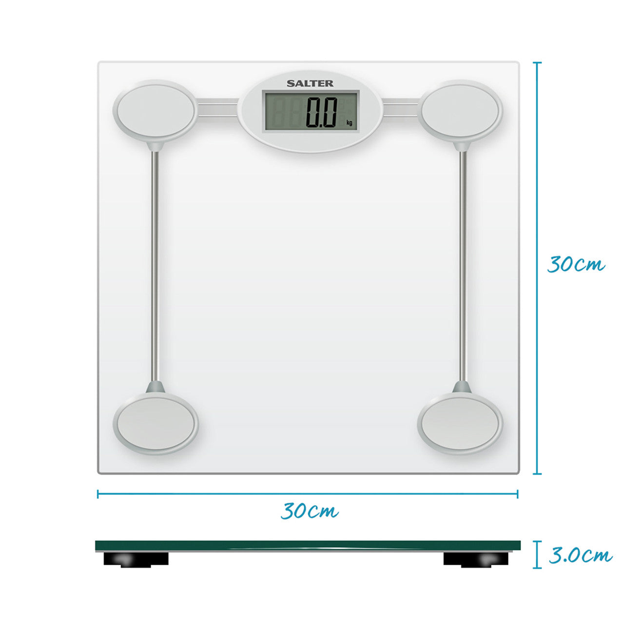 Digital bathroom scale with glass platform, Salter 9018S