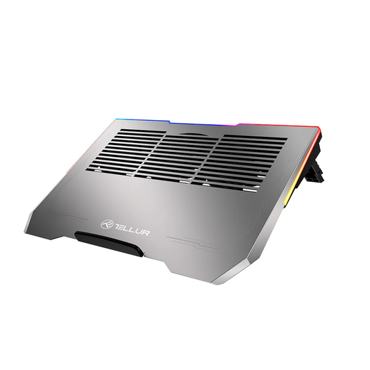 Notebook cooler with RGB LED, 3 fans, adjustable - Tellur Shade