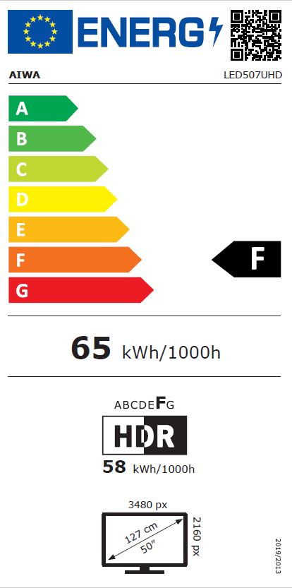 50 collu Ultra HD LED Televizors - Aiwa LED507UHD