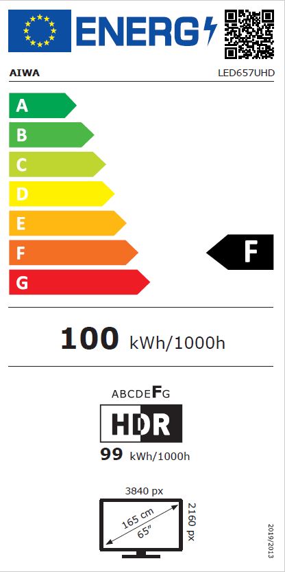 65 collu Ultra HD LED Televizors - Aiwa LED657UHD