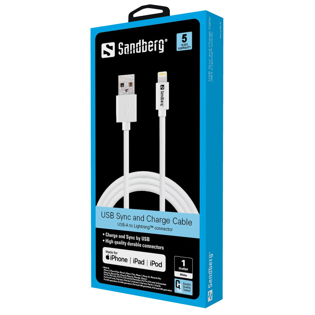 Sandberg 440-75 USB&gt;Lightning MFI 1m White